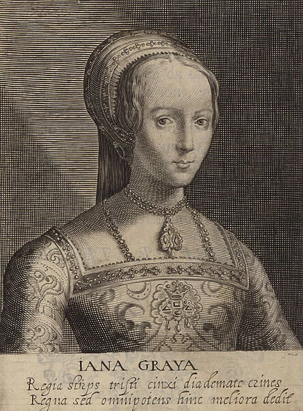 Lady Jane Grey, Queen of England for nine days in 1553 (engraving)