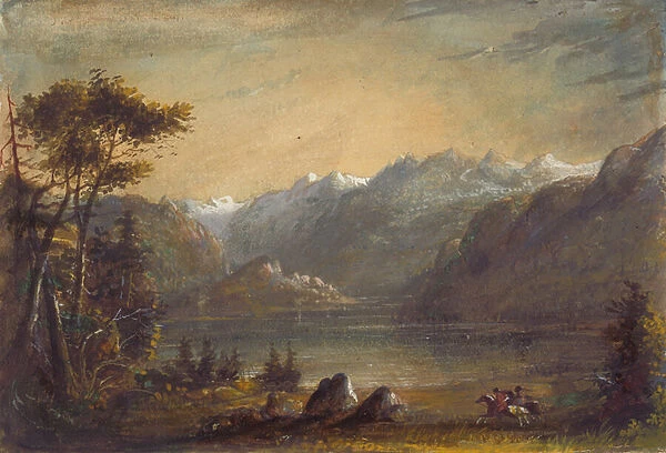 Lake Scene, Wind River Mountains, c. 1837 (w  /  c and gouache on paper)