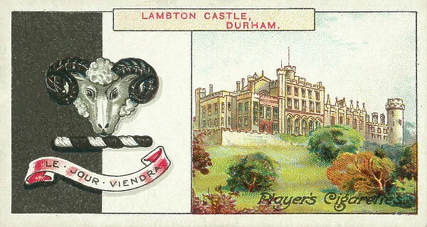 Lambton Castle, Durham, Le Jour Viendra, The Earl Of Durham (colour litho)