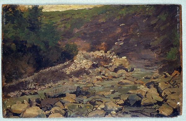 Landscape. Painting by Augusto Valli (1867- 1945), Museo Civico, Modene