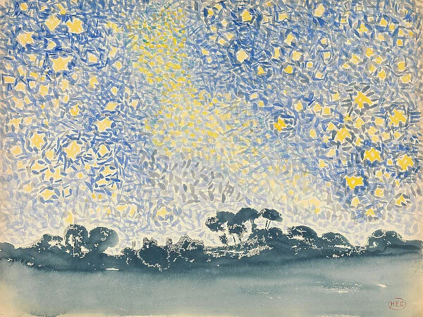 Landscape with Stars, c. 1905-08 (w  /  c over graphite on white wove paper)