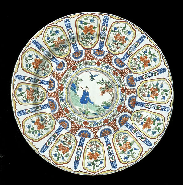 A large verte Imari dish, Kangxi Period, 1662-1722 (porcelain)