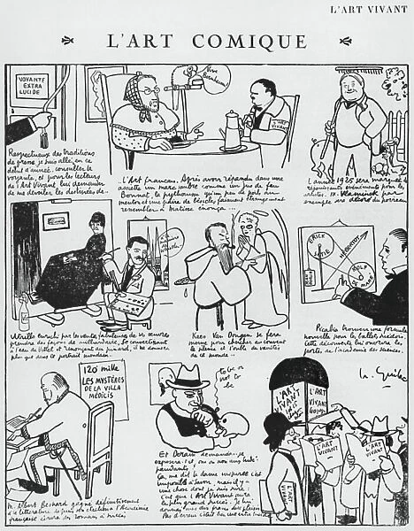 L'Art Comique, caricature from L'Art Vivant, no 1, 1st January 1925 (engraving)