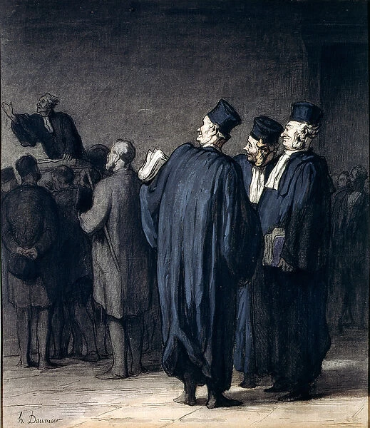 The Lawyers, 1870-75 (w  /  c, pen & ink and crayon on paper)