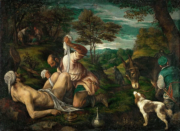 Le bon samaritain - The Parable of the Good Samaritan, by Bassano, Francesco