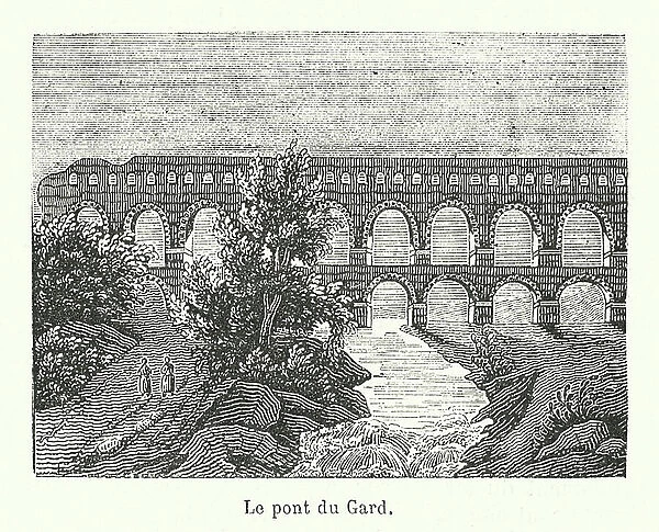 Le pont du Gard (engraving)