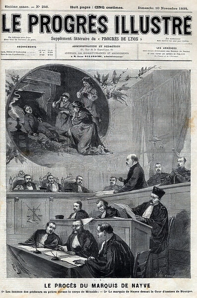 Le proces du marquis de Nayve aux assizes de Bourges in 1895 - Engraving in '
