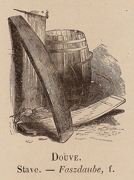 Le Vocabulaire Illustre: Douve; Stave; Faszdaube (engraving)