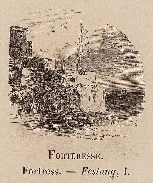 Le Vocabulaire Illustre: Forteresse; Fortress; Festung (engraving)