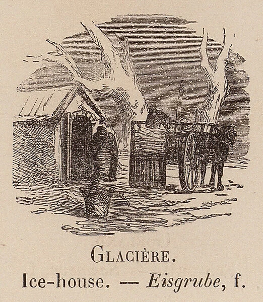 Le Vocabulaire Illustre: Glaciere; Ice-house; Eisgrube (engraving)