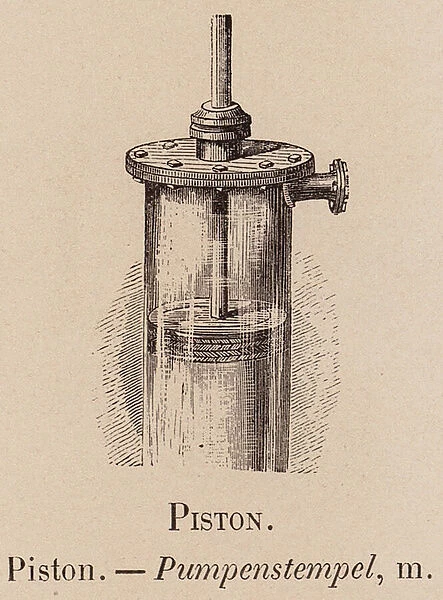 Le Vocabulaire Illustre: Piston; Pumpenstempel (engraving)