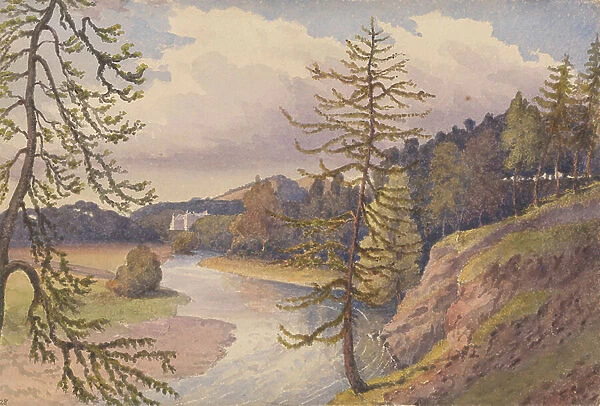 The Leader valley at Cowdenknowes House, Berwickshire, 1843 [Scotland], 1843 (watercolour)