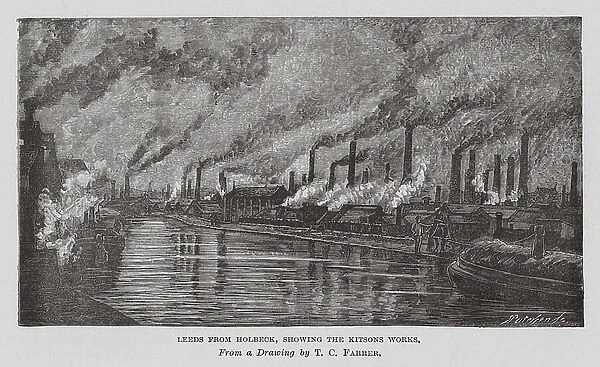 Leeds from Holbeck, showing the Kitsons Works (engraving)