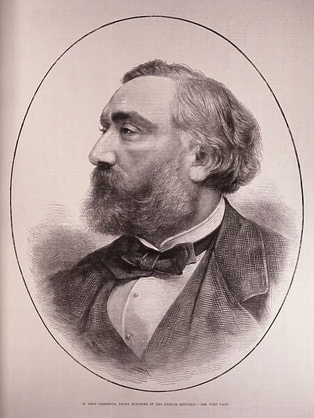 Leon Gambetta (1838-82), Prime Minister of the French Republic, from The Illustrated London News, 12th March 1881 (engraving)
