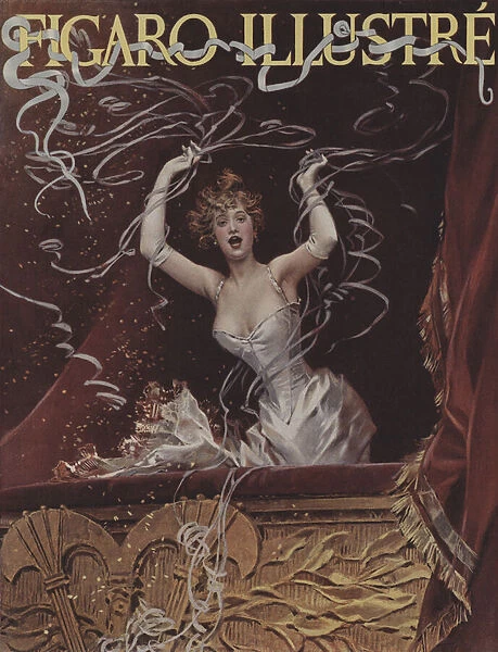 Les Serpentins (Streamers). Cover of Le Figaro Illustre, March 1894 (colour litho)