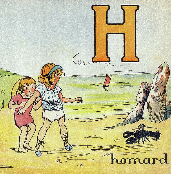 Letter H: lobster, c.1920 (print)