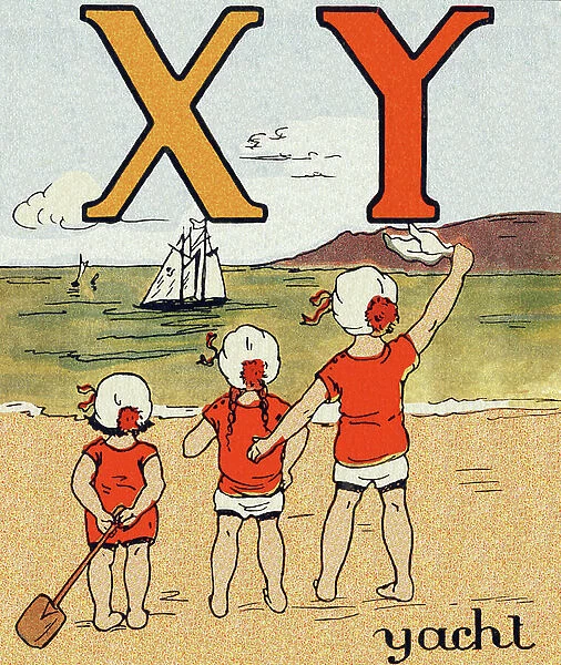 Letter X and Y: yacht, c.1920 (print)