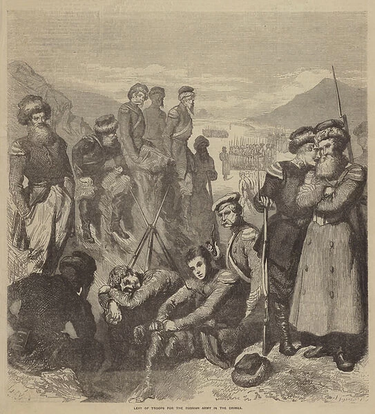 Levy of Troops for the Russian Army in the Crimea (engraving)