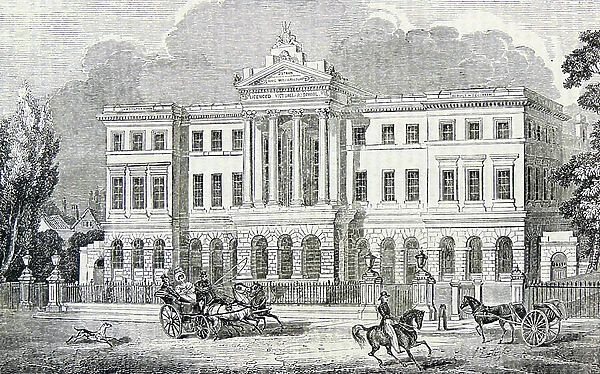 Licensed Victuallers New School, Kennington Lane, London, a charity school founded by the Society of Licensed Victuallers. Engraving, London, 1836