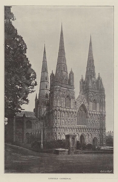 Lichfield Cathedral (b  /  w photo)
