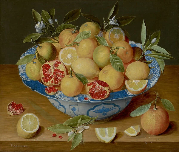 Still Life with Lemons, Oranges, and a Pomegranate, c. 1620-40 (oil on panel)
