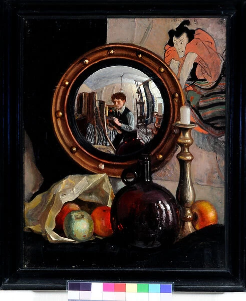 Still Life with Self Portrait (oil on canvas)
