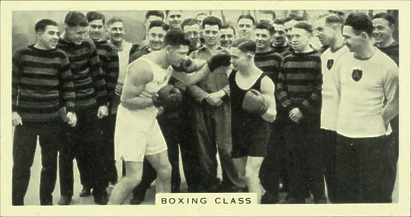 Life in the Services, 1938: Army, Boxing Class (b / w photo)