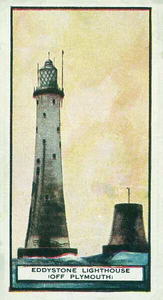 Lighthouses: Eddystone Lighthouse, Off Plymouth (colour litho)