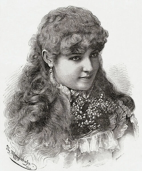 Lillian Russell, 1860 / 1861 -1922. American actress and singer, 1884 (engraving)