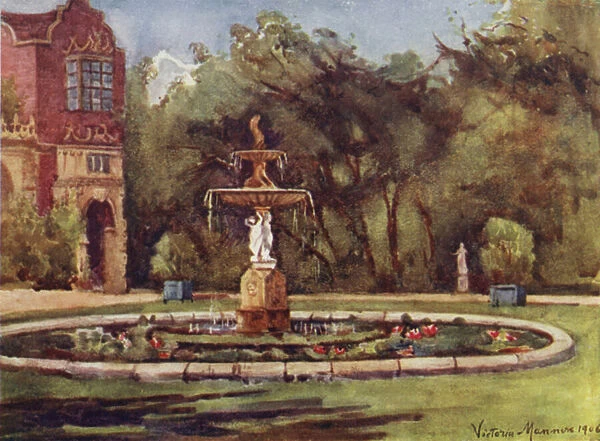 The Lily Pond, Holland House (colour litho)