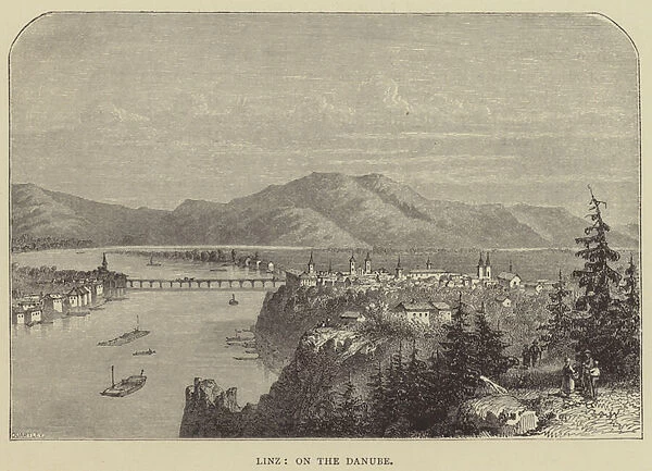 Linz, on the Danube (engraving)