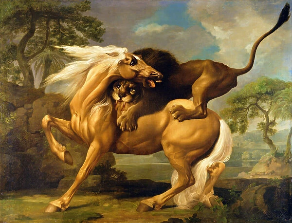 A Lion Attacking a Horse, c. 1762 (oil on canvas)