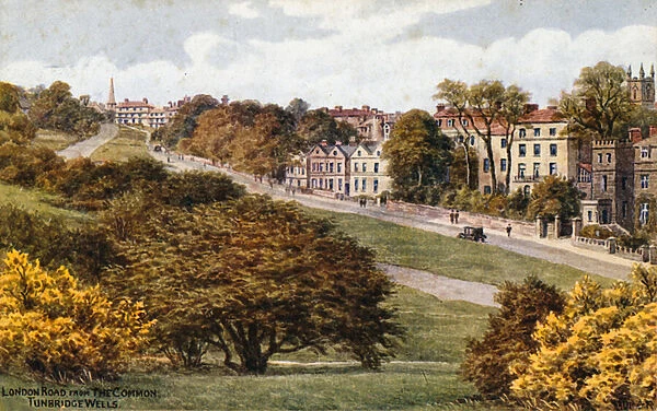 London Road, from The Common, Tunbridge Wells (colour litho)