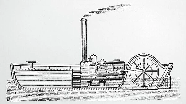 Longitudinal section of the steamboat Charlotte Dundas built by William Symington, 1850