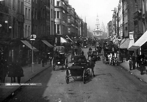 Looking West down the Strand, 19th Century (photograph)