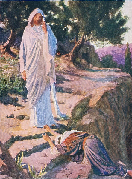 The Lord appears to Mary, from The Bible Picture Book published by Thomas Nelson, c