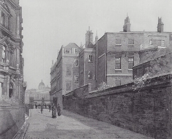 Lost London: Passage in Spring Gardens from Trafalgar Square to the Mall (litho)