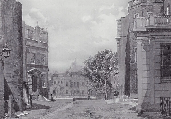 Lost London: Whitehall Yard, Vanbrugh's House in the Background (litho)