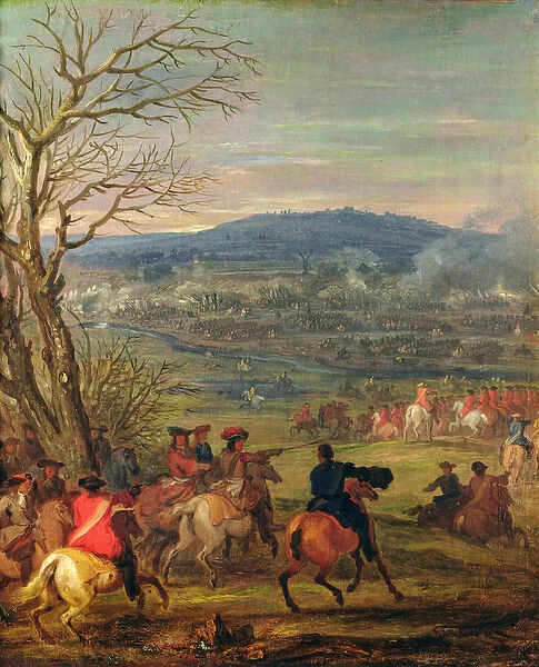 Louis XIV (1638-1715) in Battle near Mount Cassel, 11th April 1677, c