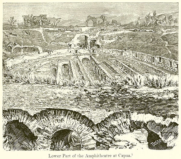 Lower Part of the Amphitheatre at Capua (engraving)