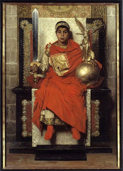 The Lower Empire: Flavius Honorius (384-423). Painting of the first emperor of the West