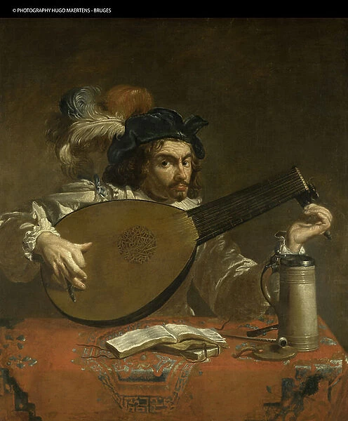 The Lute Player (oil on canvas)