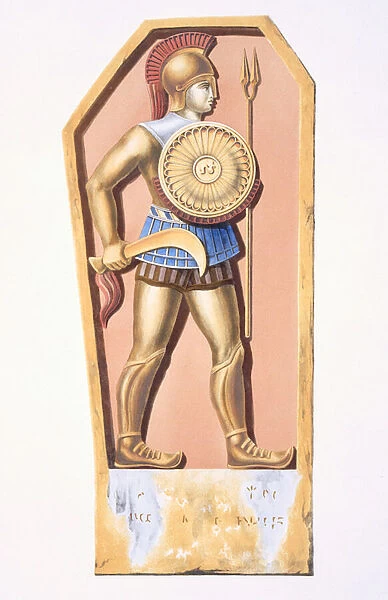 A Lycaonian soldier, copy of a gravestone from a colony at Konya, Turkey