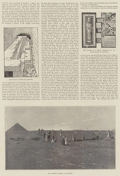 M de Morgans Discoveries at Dahshur (engraving)