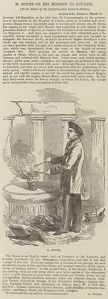 M Soyer on his Mission to Scutari (engraving)