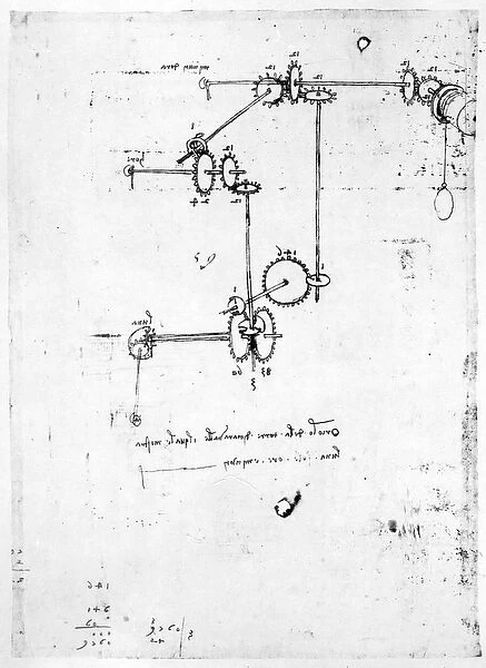 Machinery designs, fol. 399v-b (pen and ink on paper)