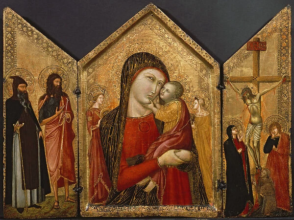 Madonna and Child, the Crucifixion, and Saints, c. 1340-1370