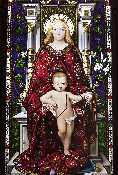 Madonna Enthroned (stained glass)