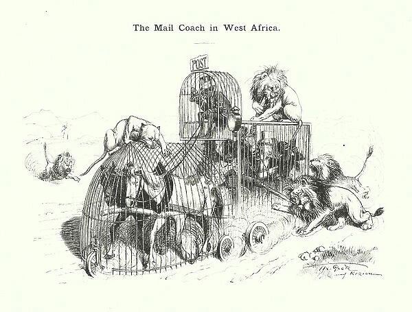 The Mail Coach in West Africa (engraving)