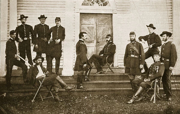 Major General George G. Meade and Staff, 1861-65 (b  /  w photo)